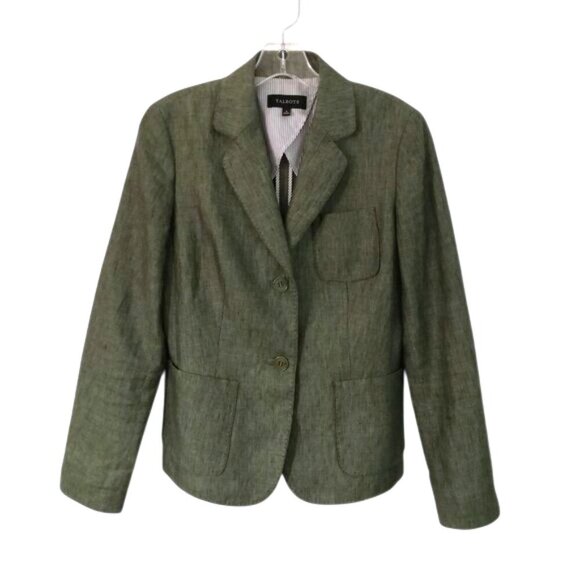 Talbots Jackets & Blazers - Like New Talbots Linen Blazer Green Size 4